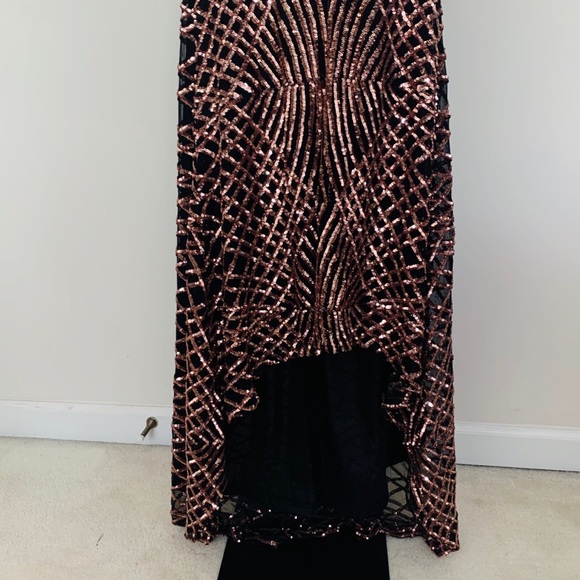 Gorgeous Formal Black and Bronze Sequin Dress - Picture 11 of 11